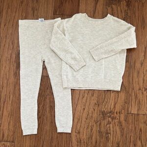 Cat & Jack cream knit matching set